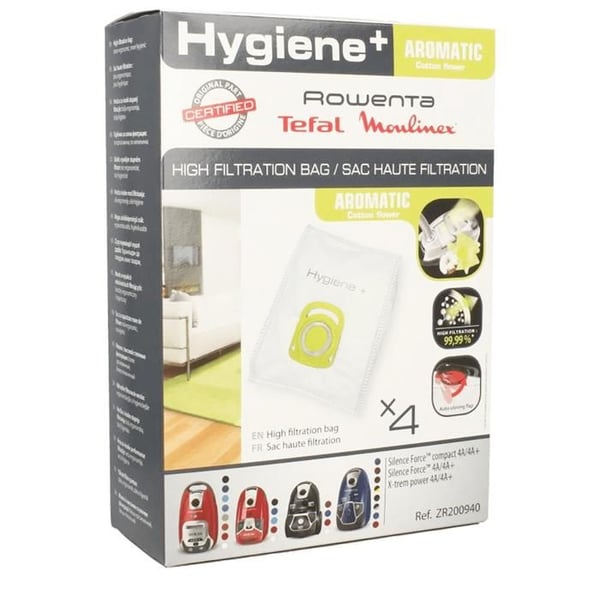 Dammsugarpåse - SEB - ZR200940 - Hygiene Aromatic - Set om 4 - Flerfärgad