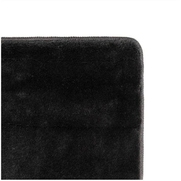 Tvättbar svart matta med korta hår, halkfri och mjuk, modern enfärgad design för vardagsrum, sovrum (Dimension:
