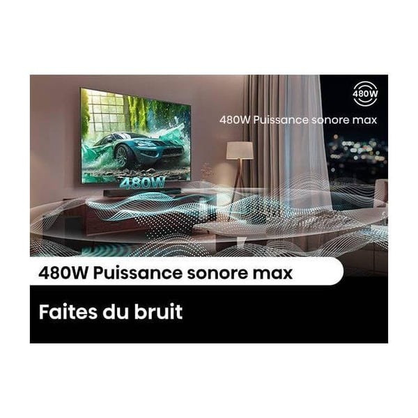 Soundbar - HISENSE - Trådløs subwoofer - Bluetooth - 3.1 CH - Max 480 W