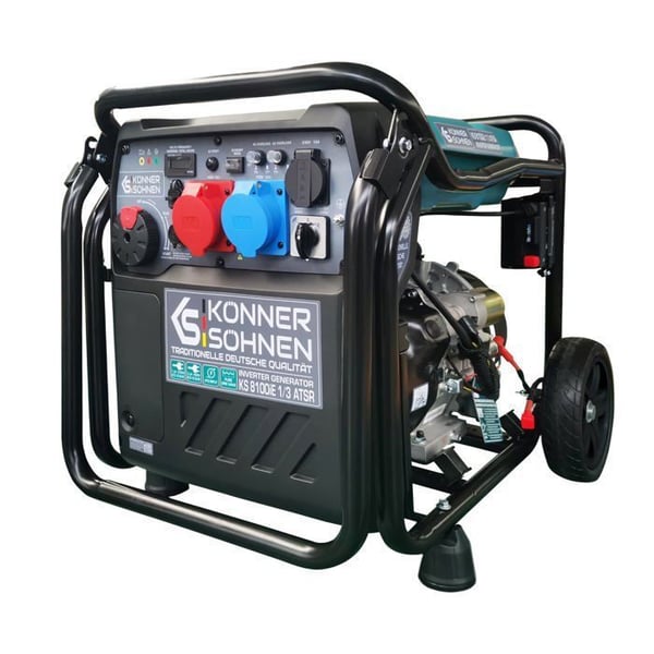 Inverter-strömaggregat - Könner & Söhnen - KS 8100iE 1/3 ATSR - 8,5 kW - Enfas och trefas - LED-skärm