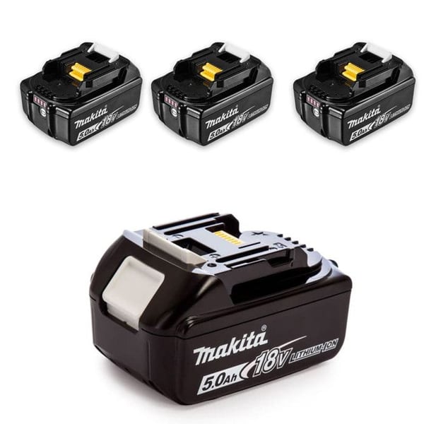 Pakke med 4 batterier 18V 5Ah BL1850 - MAKITA - Dobbelt oplader DC18RD + MaKpac kasse - 197626-8
