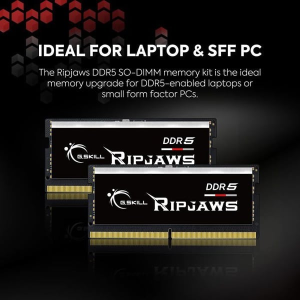 SO-DIMM - G.Skill - RipJaws Series - 32 Go (2 x 16 Go) - DDR5 5600 MHz - CL40