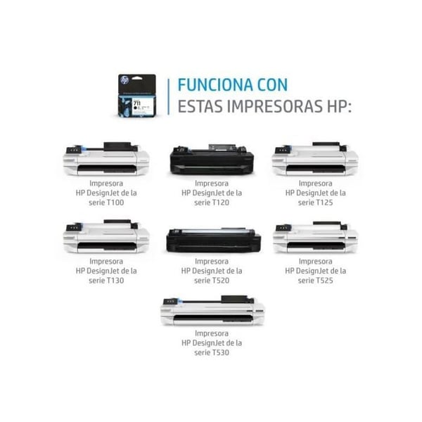 Original HP 711 bläckpatron - Svart - Hög kapacitet 80ml - för HP DesignJet