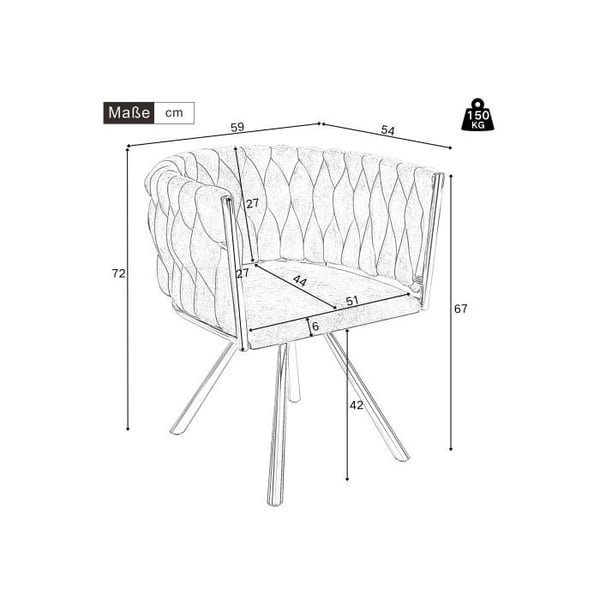 Spisestol - MUVOE - Velour - 360° drejelig - Ergonomisk design - Sæt af 4