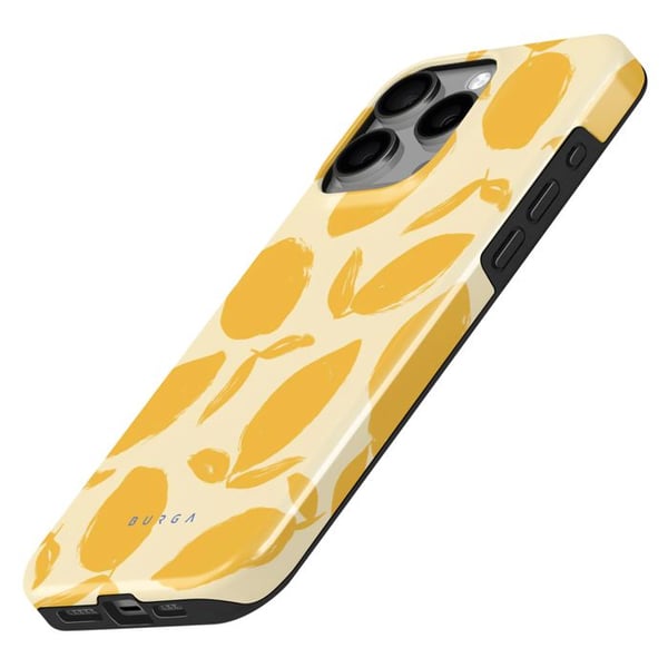 MagSafe-fodral - BURGA - iPhone 15 Pro - Mönster Lemon Tart - Elegant - Lätt skydd