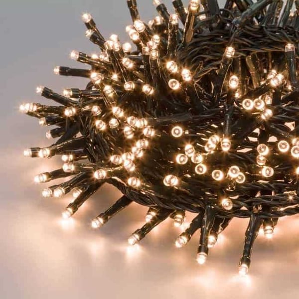 Lysguirlande Boa 40M 2000 LED varm hvid mørkegrøn kabel 8 effekter Lotti