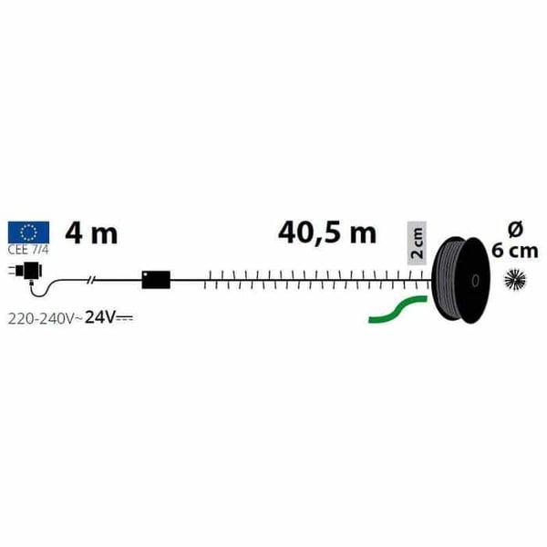 Lysguirlande Boa 40M 2000 LED varm hvid mørkegrøn kabel 8 effekter Lotti
