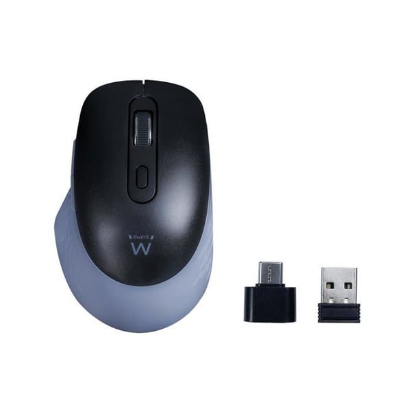 Trådlös multi-enhetsmus - Ewent - Bluetooth 3.0/5.2 - USB-A/USB-C mottagare - EW3243 - Tyst klick