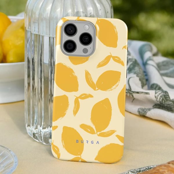 MagSafe-fodral - BURGA - iPhone 15 Pro - Mönster Lemon Tart - Elegant - Lätt skydd