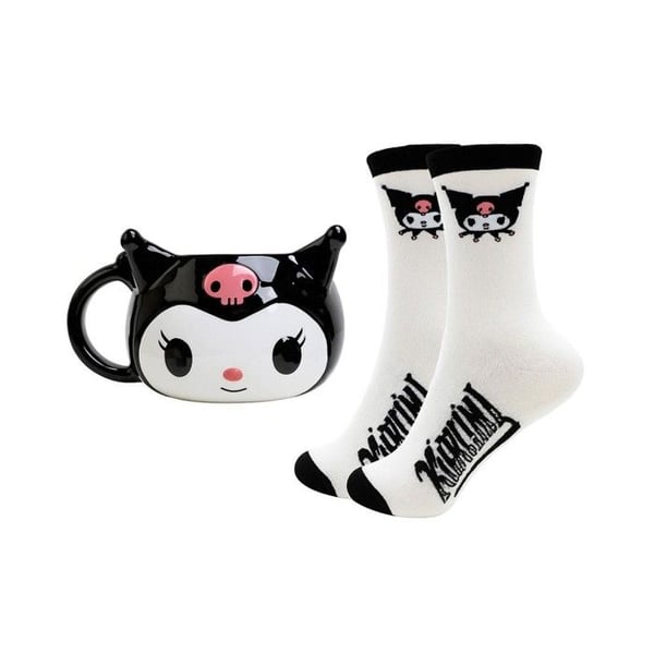 Blue Sky Studios - Sanrio - Set med mugg 3D och par strumpor Kuromi