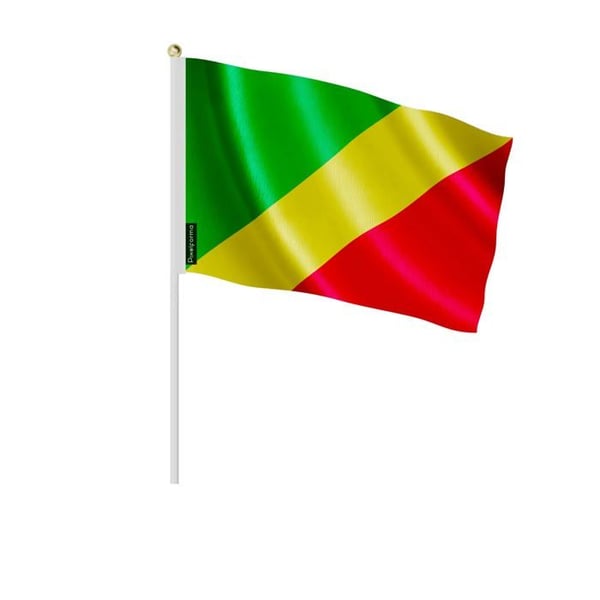 Mini flagga från Kongo – 30 x 45 cm – Att hålla i handen – Polyester – 1 styck – Pixelforma