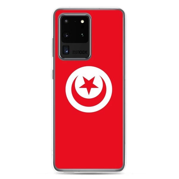 Mobilskal – Tunisien Flagga – Kompatibel med Samsung Galaxy S20 – Mjukt Fodral – Slitstarkt och Stötsäkert – Pixelforma