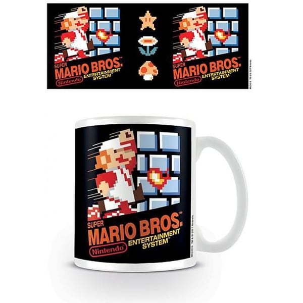 Mugg - Super Mario Bros. - Nes Cover - 30 cl - Svart - Rund- USED