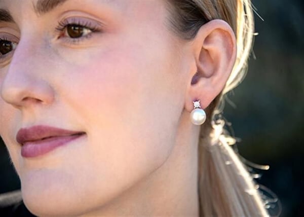 Örhängen - AGATO - AGT-E134KKW-P - Silver 925 - Sötvattenspärla - Kubisk zirkonia