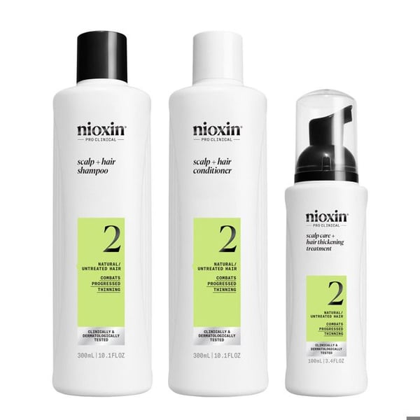 Nioxin System 2 Kit Trifasisk Shampoo 300ml Balsam 300ml Behandling 100ml