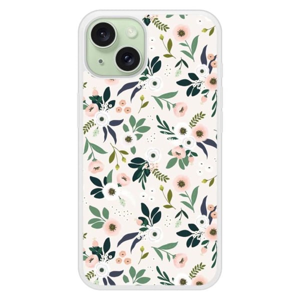Siliconeförstärkt tryckt skal kompatibelt med Apple iPhone 15 Flowers
