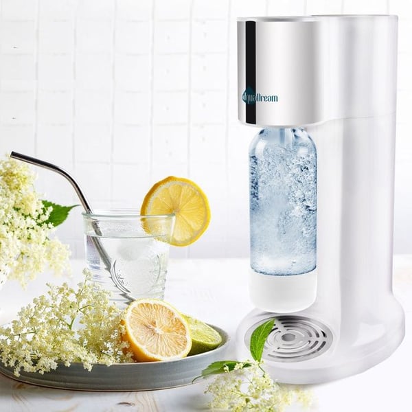 Ekologisk sodamaskin - ORION - AquaDream - 1,1L - Vit - Justerbar kolsyrning - Säkerhetssystem