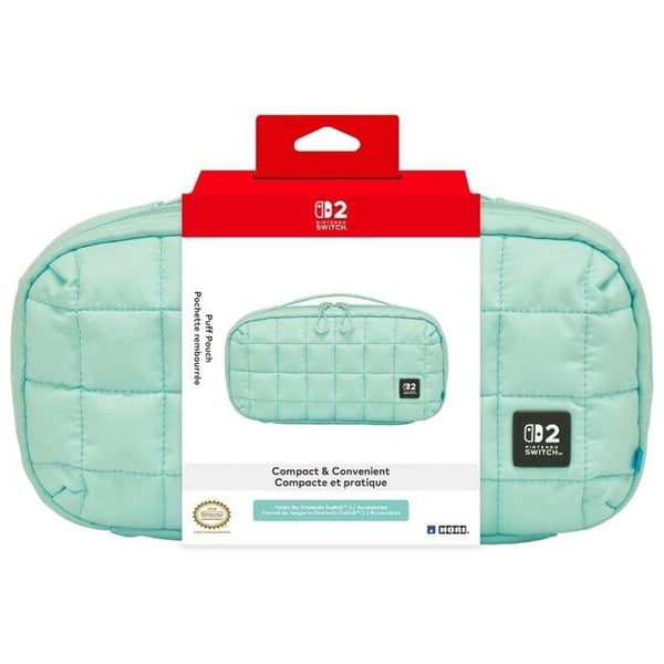 Transporttaske til spil - Nintendo Switch 2 - Hori - Puff Pouch - Polstret etui - Grøn Cozy Green
