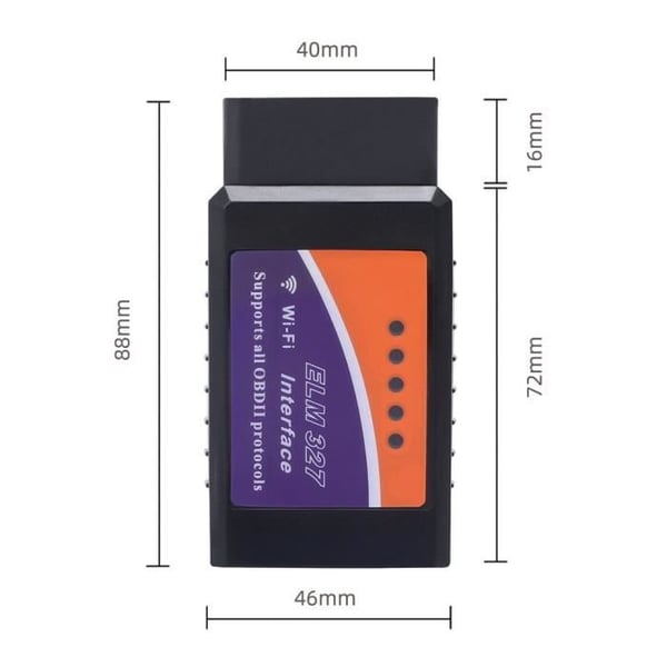 OBD2 diagnostic scanner - ELM327 - Mini WiFi - Kompatibel med iPhone Android PC - Universel