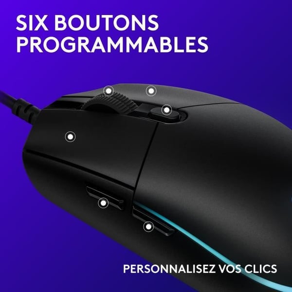Pelaaja-hiiri - Langallinen - Logitech G - G203 - Musta