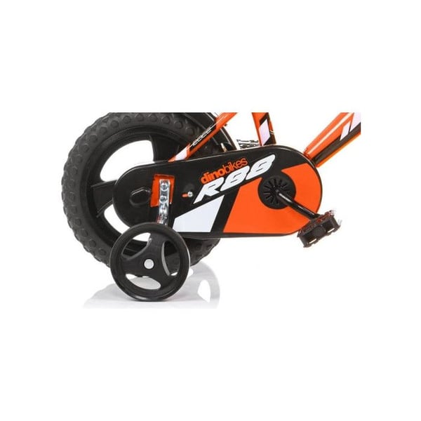 Barncykel - Dino Bikes - R88 - 12 tum - Orange - Framnyckel - Skärmar inkluderade