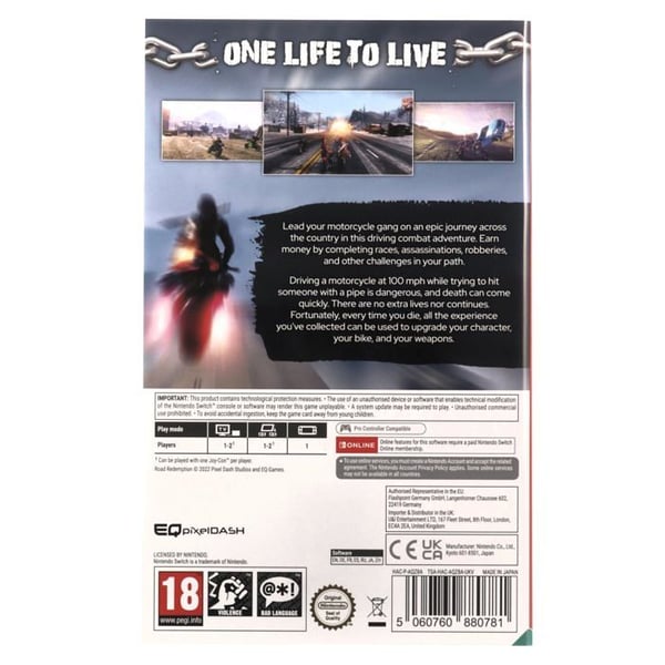Actionspel - Pixel Dash Studios - Road Redemption - Nintendo Switch - Onlinesamarbete
