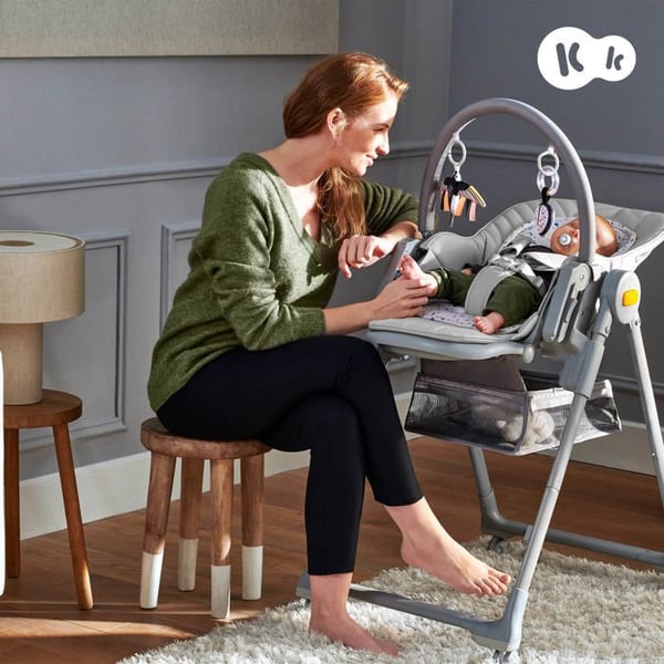 Børnestol Kinderkraft LASTREE 2 i 1, justerbar, sammenklappelig, ryggen kan vippes, 5 højder, med hjul, Rosa
