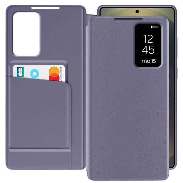 Fönsterfodral för Samsung Galaxy S25 Ultra med kortficka Lavendel