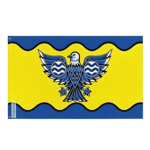 Burnaby-flagga – 60 x 90 cm – Hållbar polyester – 2 metallöglor – Inomhus/Utomhusbruk – Pixelforma