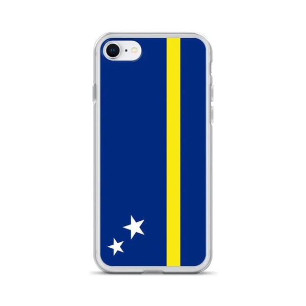 Telefonfodral – Curaçaos flagga – Kompatibel med iPhone 8 Plus – Mjukt fodral – Slitstarkt och stötsäkert – Silikon – Pixelforma