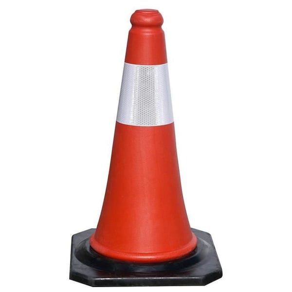 Trafikkon - WOLFPACK - 70 cm - Gummibas - Reflex - Orange
