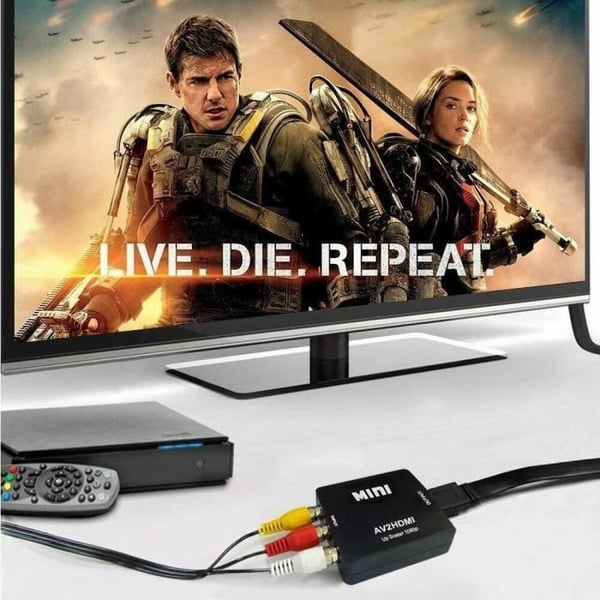 Mini AV Cvbs video adapter 720p 1080p RCA til HDMI kompatibel konverter