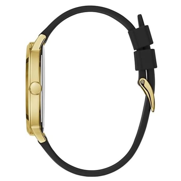 Herrklocka - GUESS - W1264G1 - Svart silikonband - Guldpläterat stålfodral - 44mm