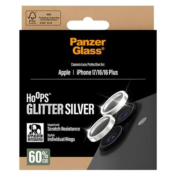 Skydd av objektiv - PANZER GLASS - iPhone 17 - Glittrande silver - Elegant - Hållbar
