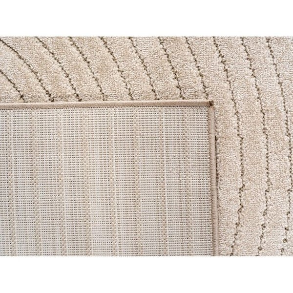 Inomhus- och utomhusmatta för vardagsrum, sovrum, vinterträdgård, kort päls beige, hög-låg effekt, mjuk och tvättbar, lätt