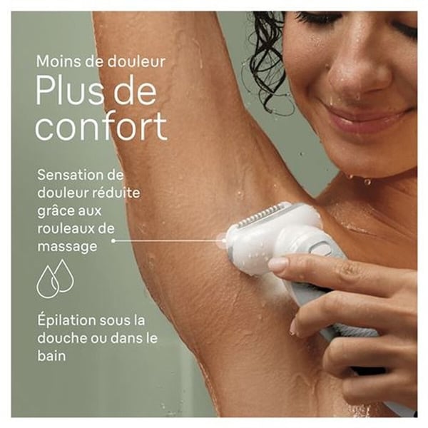 Epilator - Braun - Silk-épil 9 - MicroGrip-teknologi - Användning för våt och torr - 50 minuters batteritid