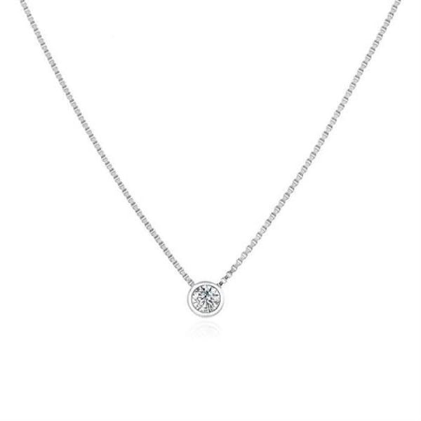 Collier - AGATO - AGS1561/47-W - Silver 925 - Kubisk zirkon - Justerbar längd 42 cm