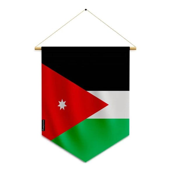 Fanion – Flagga för Jordanien – 30 x 45 cm – Polyester – Att Hänga – Pixelforma