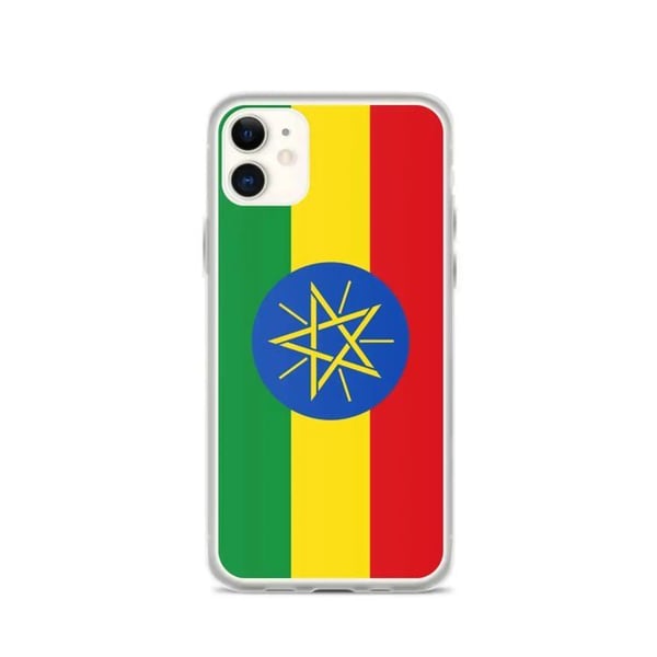 Mobilskal – Flagga av Etiopien – Kompatibel med iPhone 11 – Mjuk Fodral – Slitstark och Stötresistent - Silikon - Pixelforma