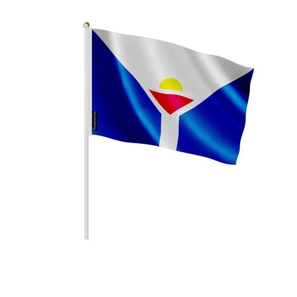 Flagga - Saint-Martin - 30 x 45 cm - Hållbar polyester - Lätt - Tryck på fram- och baksidan