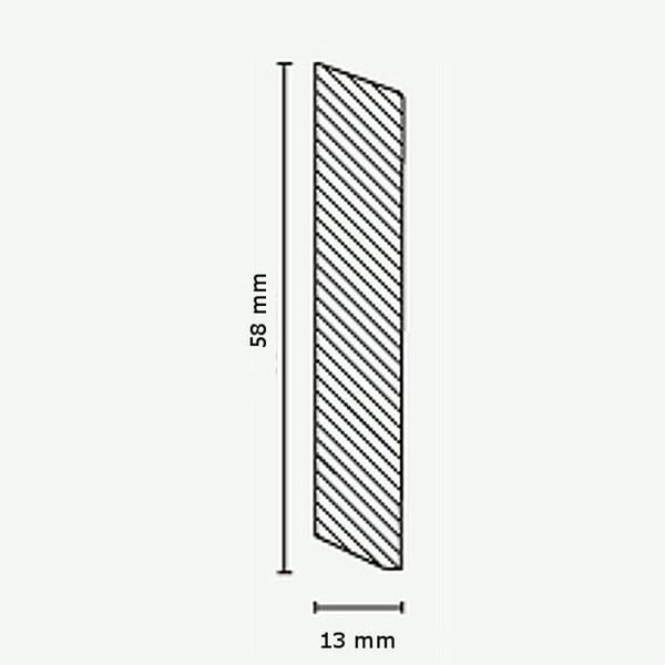 PROVISTON Sockel i massiv trä 13 x 58 x 2400 mm lönn för att limma, skruva &amp; spik 24 meter | 10 stycken
