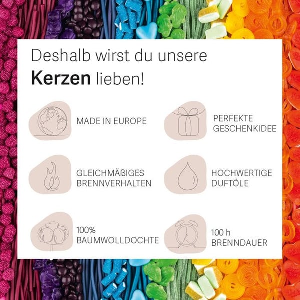 Duftlys - HARIBO - Exotisk - 510g - Frugtblanding - Indendørs duft