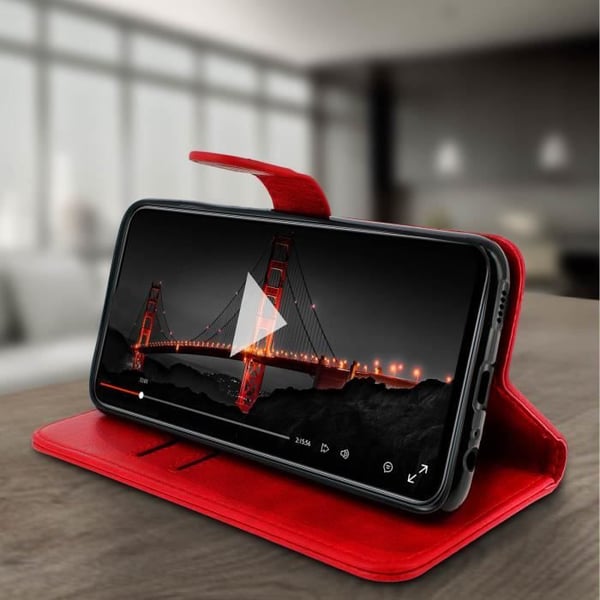 Housse - AVIZAR - Huawei P Smart Z/Y9 Prime 2019 - Plånboksfodral - Mjuk skal - Röd