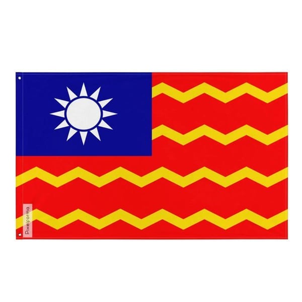 Flagga Kinesiska republikens paviljong – 128 x 192 cm – Polyester – Järnöglor – Motståndskraftig