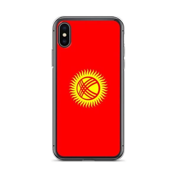 Mobilskal – Kirgizistans flagga – Kompatibel med iPhone XS Max – Mjuk fodral – Resistent och stöttålig - Silikon - Pixelforma