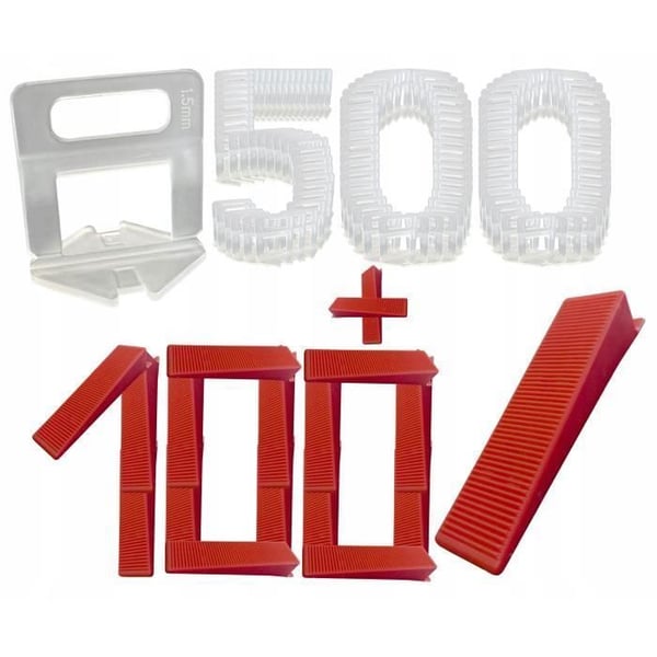 Kakelutjämningssats - Utan märke - 500 clips 1,5 mm 100 kil - Lätt snabb installation renovering