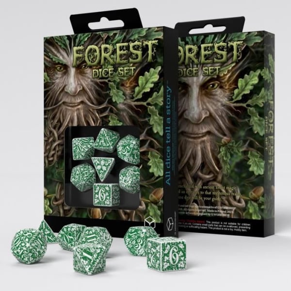 Tärningsspel - JEKOSA - Tundra - Set med 7 tärningar - Skoglig design - För vuxna