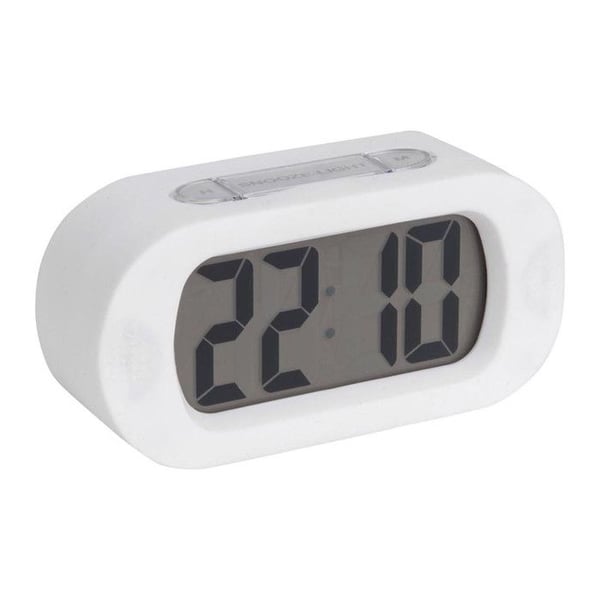 Väckarklocka - Karlsson - KA5753WH - Bakgrundsbelyst LCD - Gummerad ABS - Vit