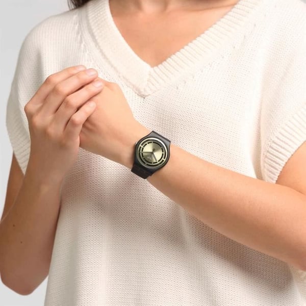 Klocka - SWATCH - LEAFY LINE - 41mm - Svart - Silikon - Analog