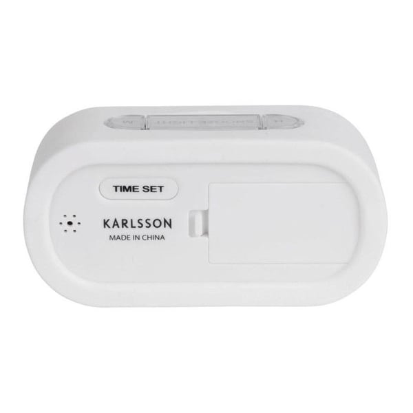 Väckarklocka - Karlsson - KA5753WH - Bakgrundsbelyst LCD - Gummerad ABS - Vit